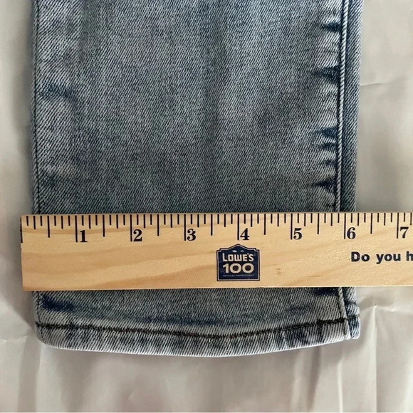 Express Men’s Denim Blue Jeans Size 29x32 Light Wash Straight Leg Stretch - Picture 8 of 9